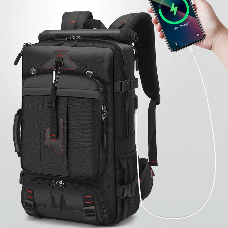 Multi Functional Expandable Travel Backpack Outdoor Hiking Backpack with Independent Shoe Compartment Large Capacity Luggage Bag
