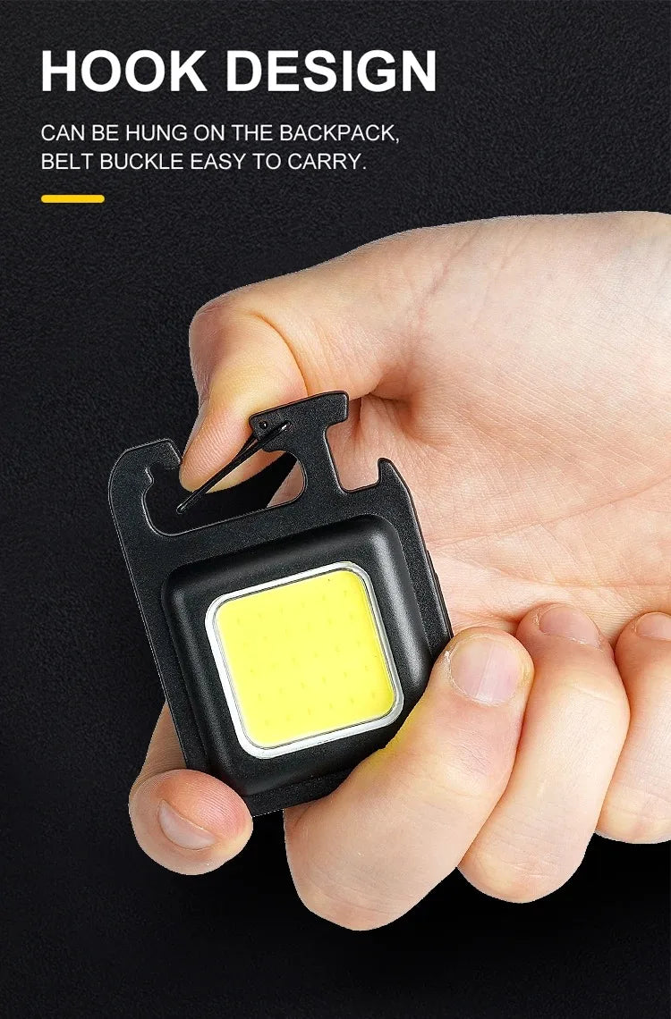 Home 3 Lighting Modes for Camping Super Bright MINI COB Keychain Flashlight Charging Lamp Camping Lights with Magnet
