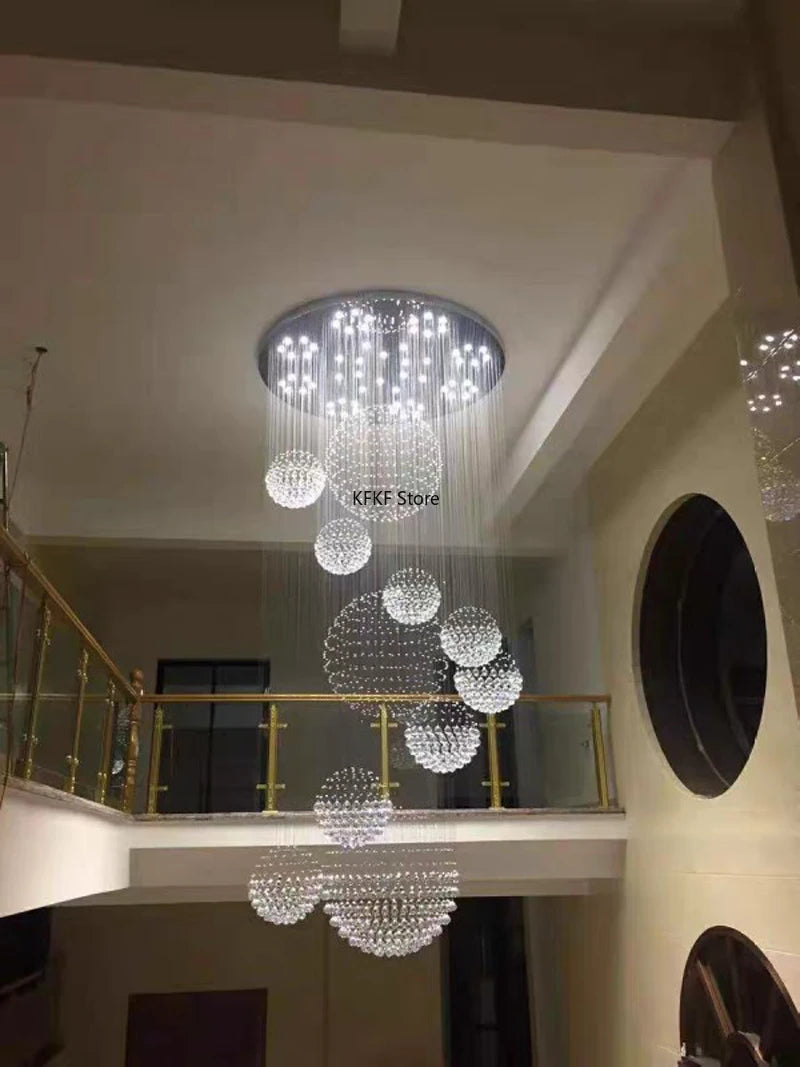 New Modern Crystal Led Chandelier Item Large Villa Salon Ceiling Lights Hotel Kitchen Staircase Living Room Decor Pendant Lamp