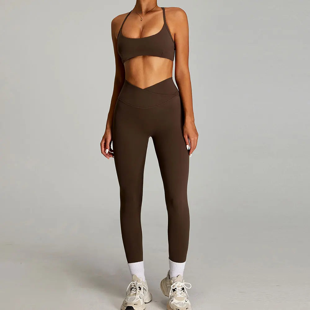 mikeyoga Women Yoga Suit 2PCS Sports Set Quick-Drying Gym Set Women Tracksuit Running Workout Short Sleeves Sports Yoga Clothing