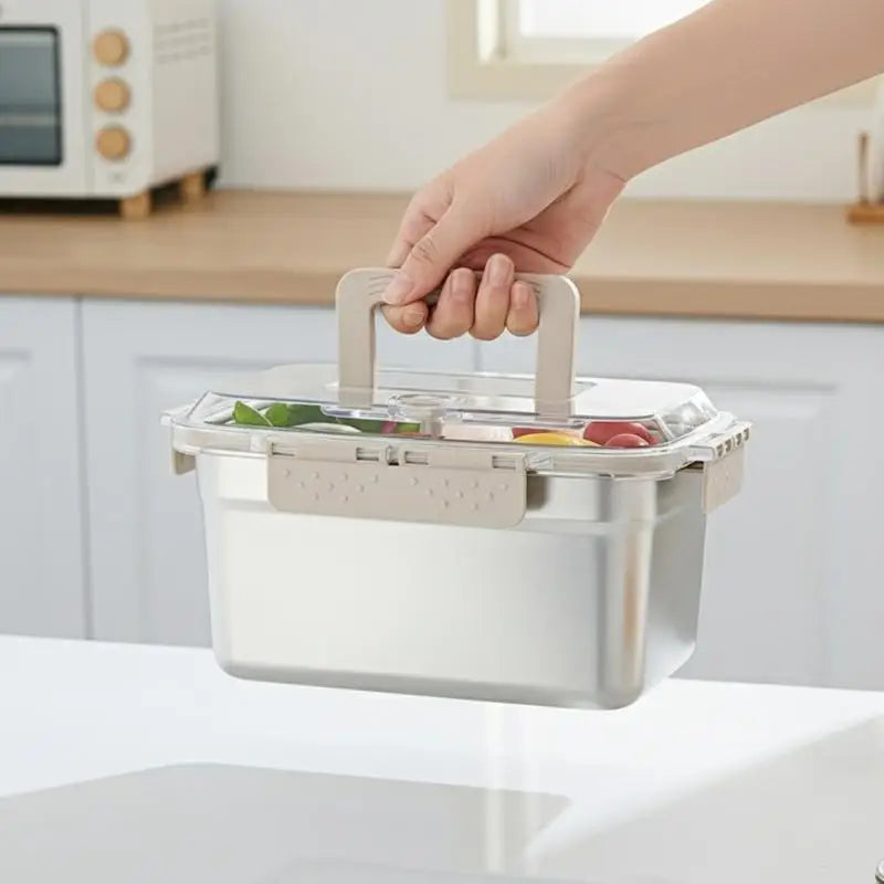Stainless Steel Bento Box Large Capacity Microwave Safe Portable Lunch Box Food Storage Container for Work School Picnic