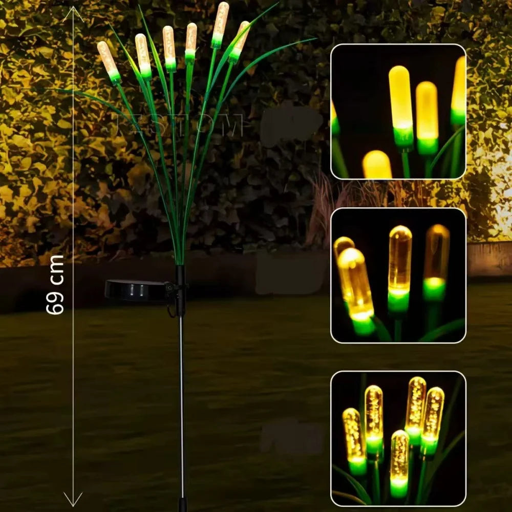 Solar Bubble Reed Light 6/8/10 LED Waterproof Outdoor Garden Lawn Decorative Stake Lamp for Patio Yard Christmas Wedding Path