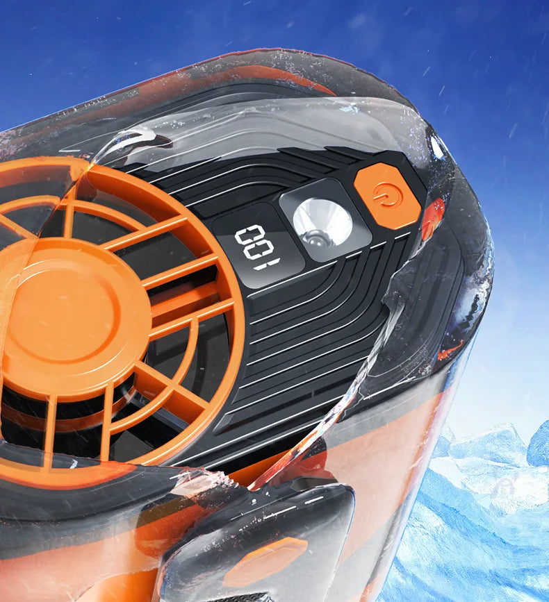 Portable Waist-mount Fan High-speed Cooling Rechargeable Mini Hanging Neck Fan for Outdoor, Construction Site and Food Delivery