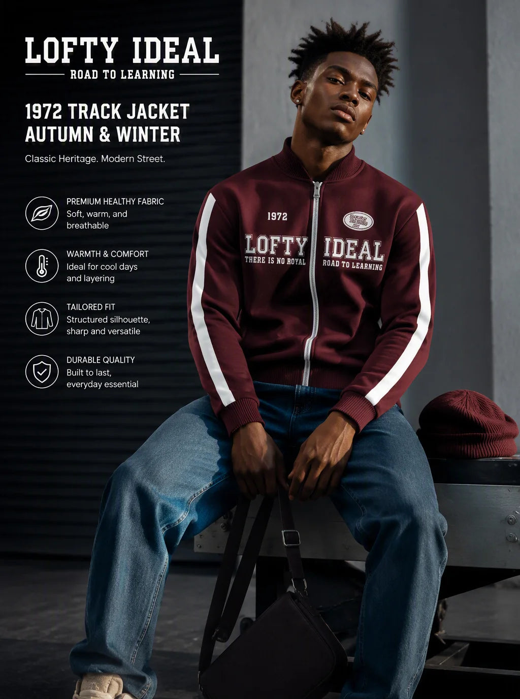 Men's pilot jacket with zipper pocket, casual baseball collar, outdoor sports pilot jacket