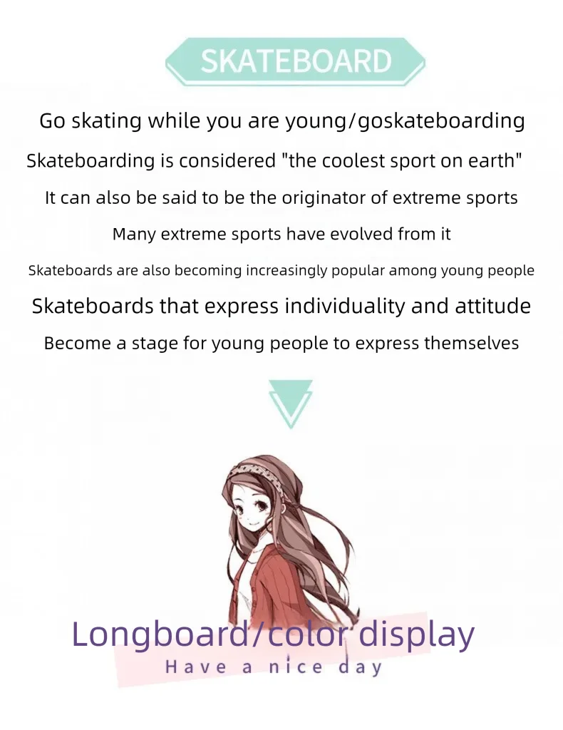 Beginner skateboard, longboard, women’s and men’s adult and student cruiser board, dance board, four‑wheel skateboard for teens