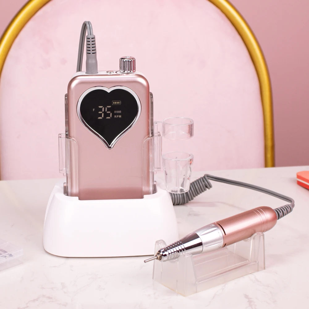 Professional Manicure Electric Nail Drill Machine 35000RPM Cordless Nail File Rechargeable Nail Polishing Grinder For Nails