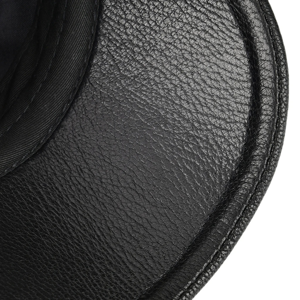 VOBOOM Leather Flat Cap Men Fall Winter Cabbies Hat Brown Black Ivy Caps Soft Smooth Textured Golf Hats 154
