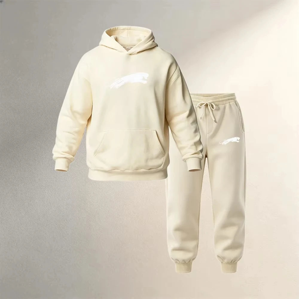 Men's Hoodies Sets 2 Pieces Pullover Autumn Winter Sports Casual Fashion Warm Clothing Drawstring Jogger Pants Male Street Suits