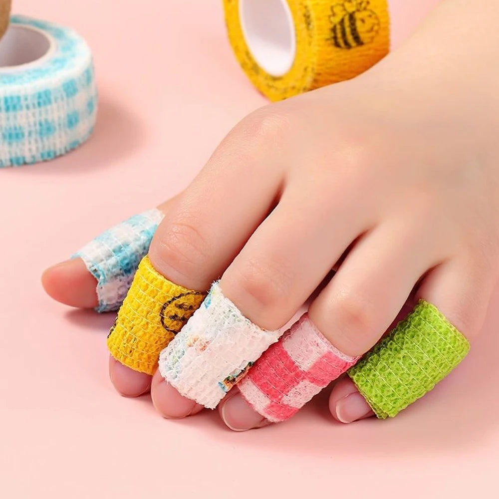 5Pcs/Lot 2.5cm Wide Colorful Athletic Wrap Tape Self Adhesive Elastic Bandage Elastoplast Sports Protector Wrist Finger Ankle