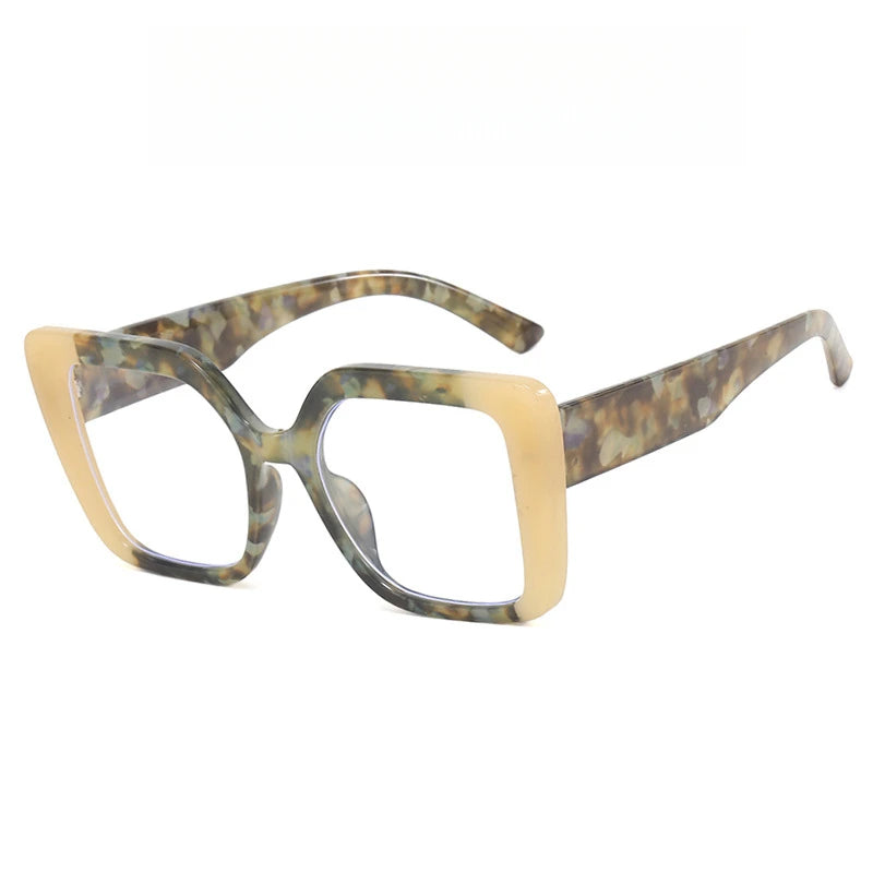 European-style square large-frame glasses with fashionable multiple colors, suitable for ladies, anti-blue light glasses