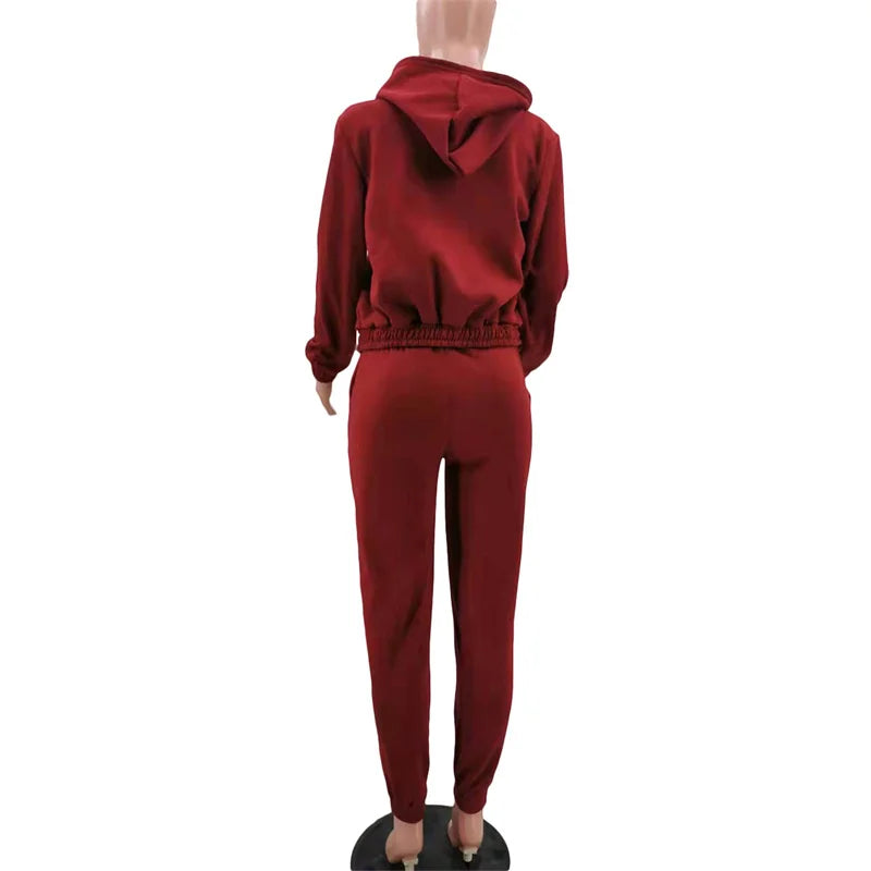Active Wear 3 Piece Sets Womens Outfits Tracksuit Hooded Jacket Top + Vest + Sweatpants Sporty Suit Fitness Casual Matching Sets