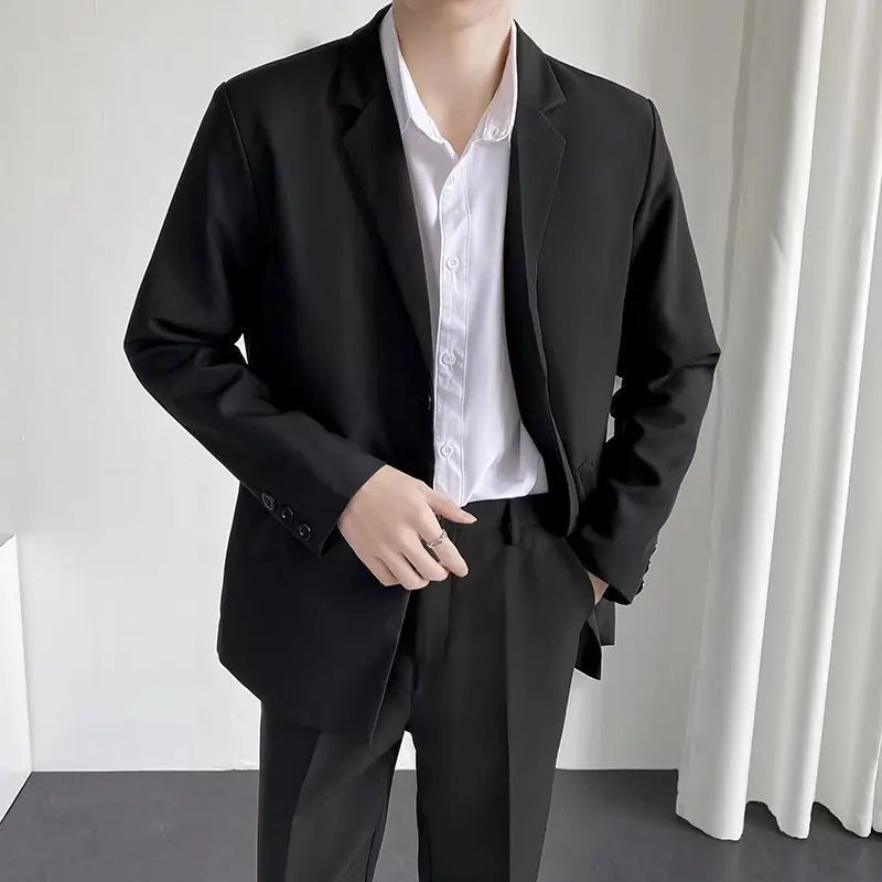 2025 men's spring and autumn casual suit jacket fashionable lightweight work office business slim fit Western style top