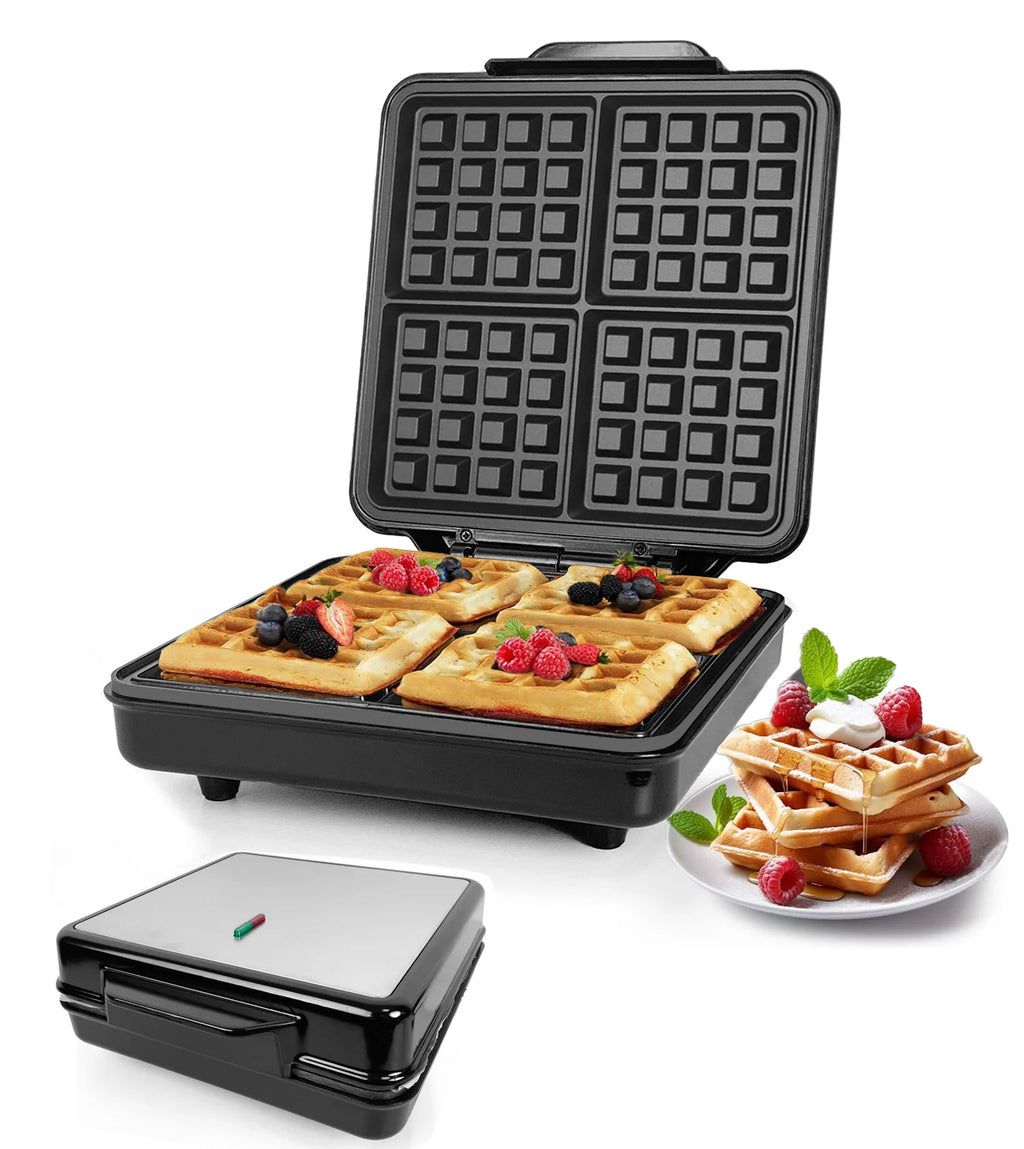 Mini Automatic 1200W 4-Slice Dual Zone Non-Stick Eco-Friendly Belgian Waffle  Machine for  Use W002