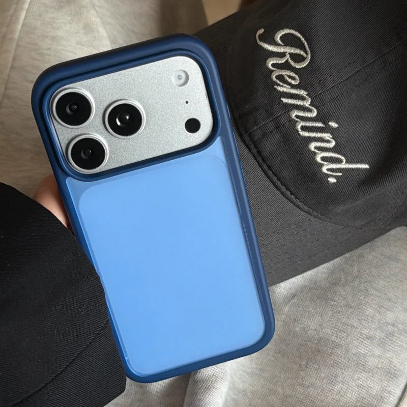 Original Translucent Glossy Matte Texture Case For iPhone 17 16 15 14 13 Pro Max Business Simple Armor Shockproof Hybrid Cover