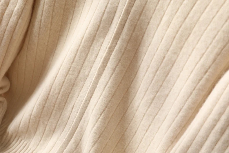Men's Coat Winter Thickened New 100% Merino Wool Sweater Business Casual Zipper Lapel Cardigan Long Sleeved Warm Knit Jacket