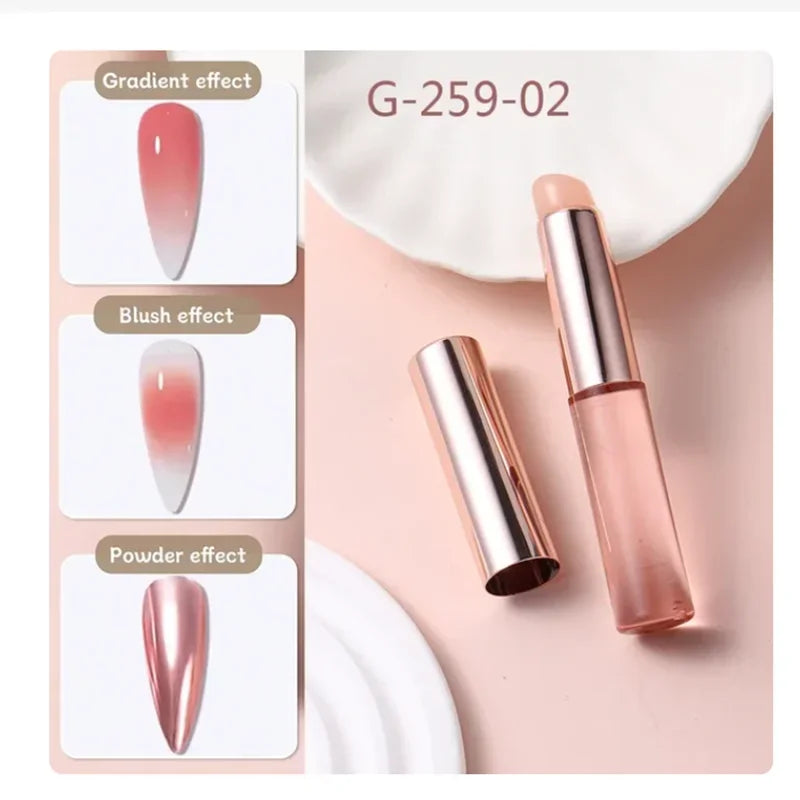 Nail Art Silicone Brush Reusable Mirror Powder Pigment Applying Manicure Tool Gradient Effect Nail Arts Silicone Applicator
