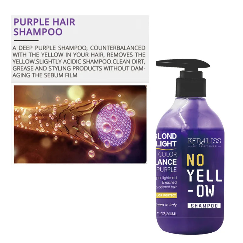 Color-locking shampoo Mask Blonde Hair Bleaching Yellow Remove Linen Gray Silver Color Effect Anti Brass Tones Hair Shampoo
