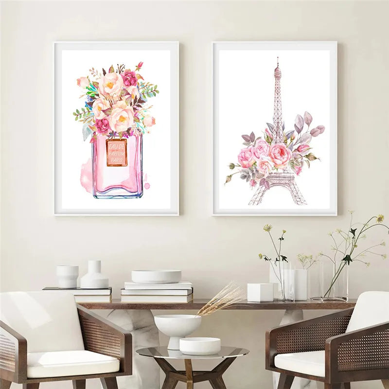 Abstract Fashion Girl DIY Diamond Painting New Lipstick Wall Art Makeup Perfume Bottle Embroidery Pink Paris Bedroom Home Decor
