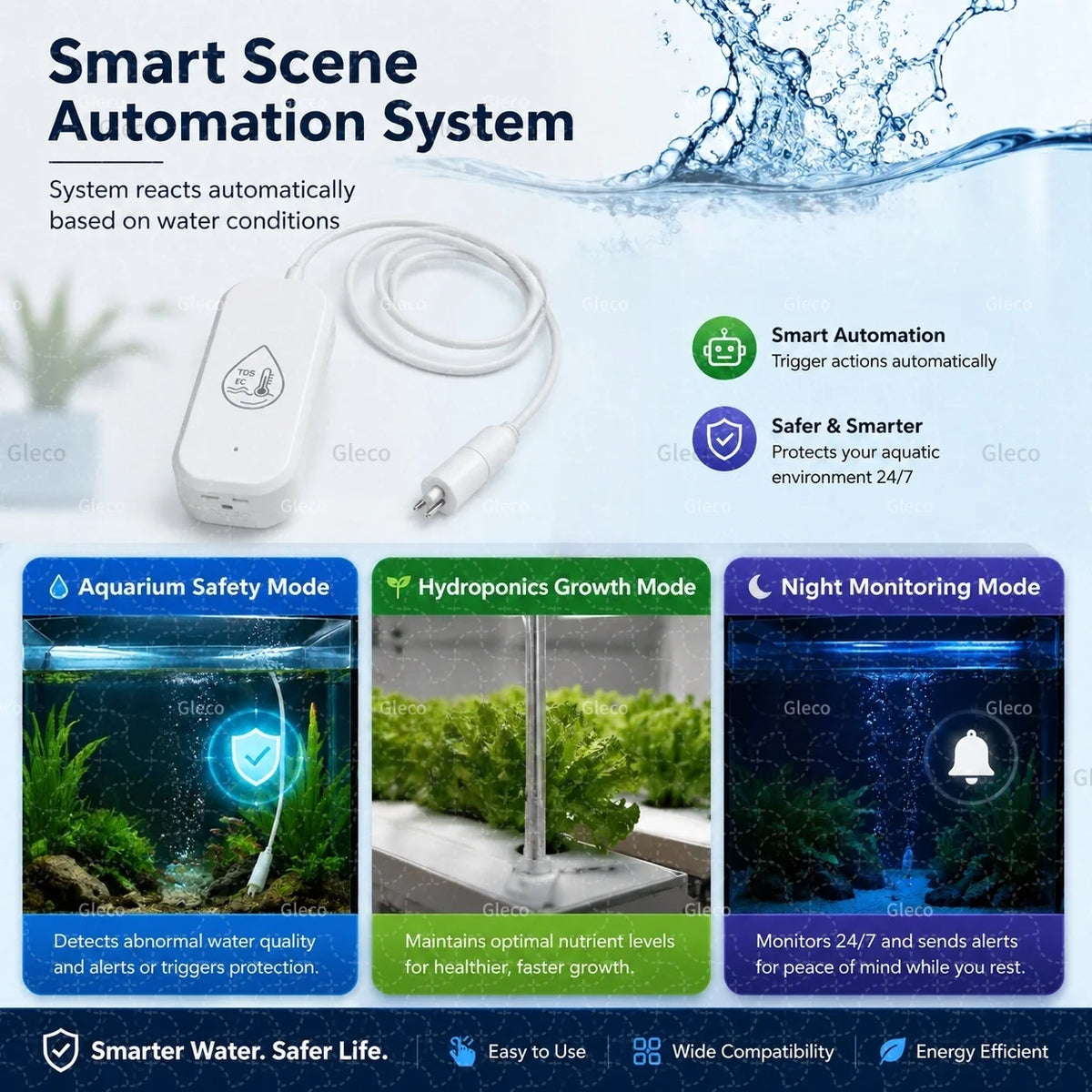 7in1 Zigbee Water Quality Monitor Smart Home Probe Temperature Humidity Sensor TDS SG Meter EC Salnity Tester For Zigbee2mqtt
