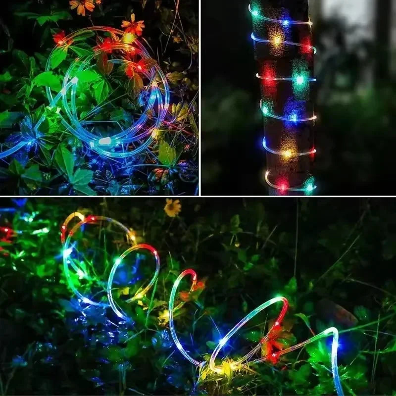 Solar String Tube Light PVC Soft Tube Outdoor Waterproof Copper Wire Light Courtyard Garden Decoration Atmosphere Flashing Light