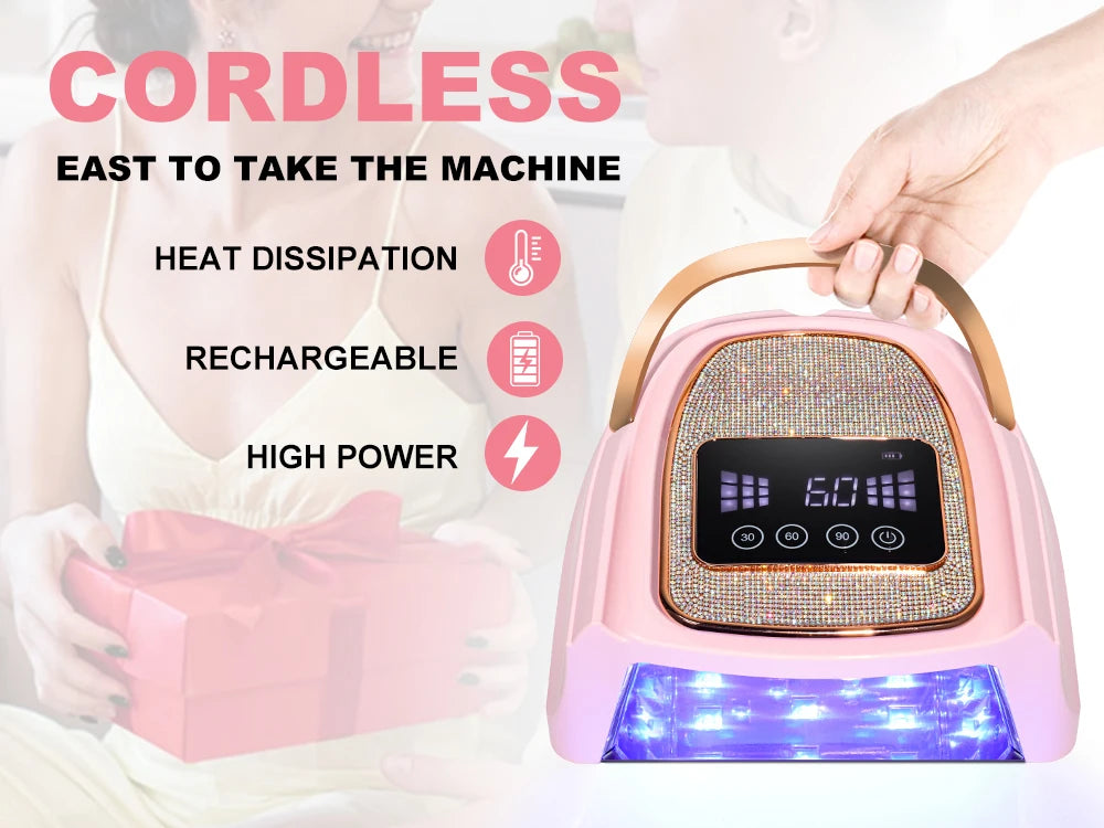 Professional UV LED Nail Lamp Rechargeable 30 LED Nail Dryer Suitable for All Gel Nail Polish Curing Lamps Manicure Salon Tools