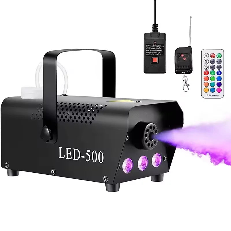500W Remote Control Fog Machine & LED RGB 3in1 Effect Light Stage Show Led Smoke Machine Disco KTV DJ Party Club Bar Event Show