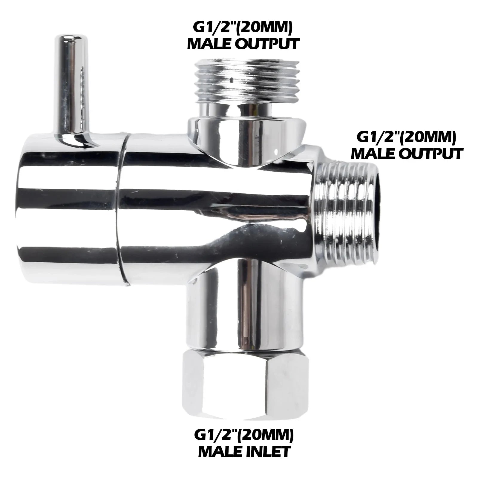 3 Way Shower Head Diverter Valve G1/2 Three Function Switch Adapter Connector Head Faucet Bathroom Accessories 3 Way Shower Head