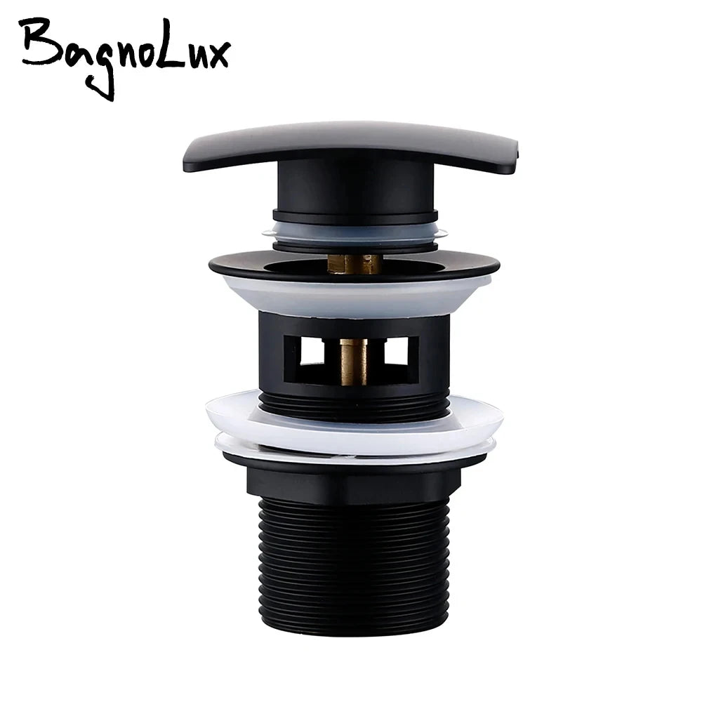 Gold Black Brass White Gunmetal Corrosion Resistant Easy To Installl Pop Up Button Square Hole Bathroom Basin Sink Drainer