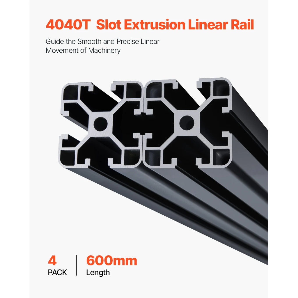 SucceBuy 4PCS 600mm/1000mm T Slot 4040 Aluminum Extrusion Profile Linear Rail for 3D Printer, CNC Machine DIY, Laser Engraving