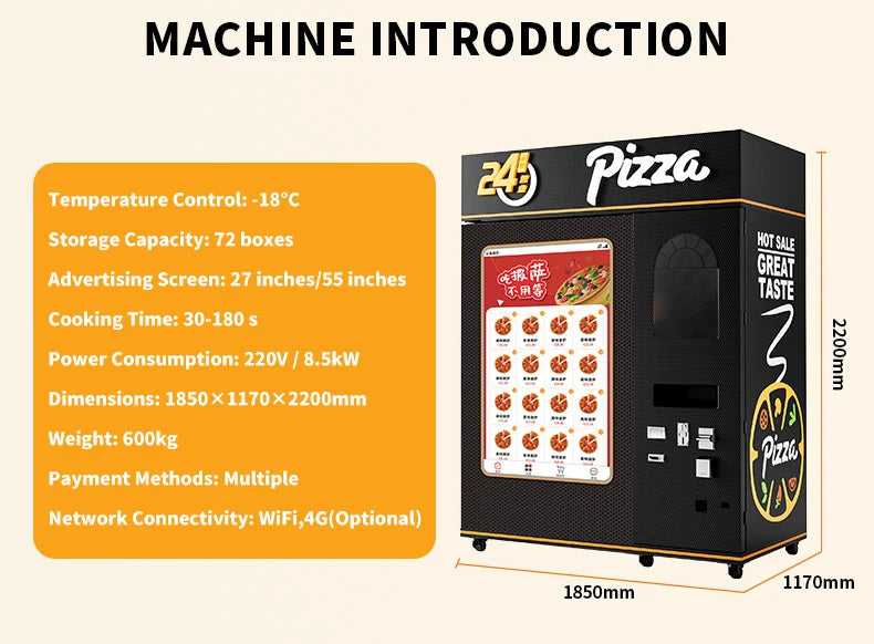 Pizza Vending Machine Supplier Pizza Dispenser Distributeur Automatique Outdoor Pizza Vending Machine for Sale Customized