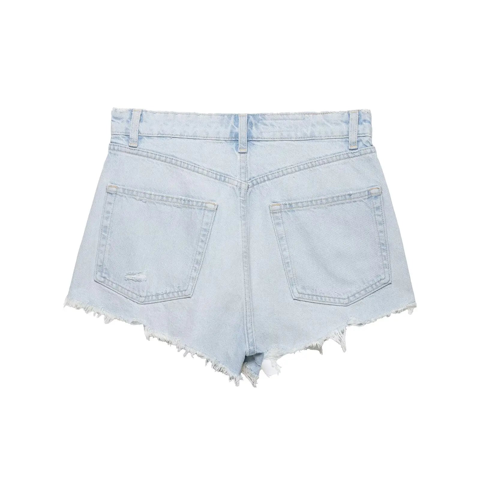 HH Women's High Waisted Denim Shorts Summer Ripped Jean Shorts Frayed Hem A-Line Casual Beach Party Hot Pants Streetwear