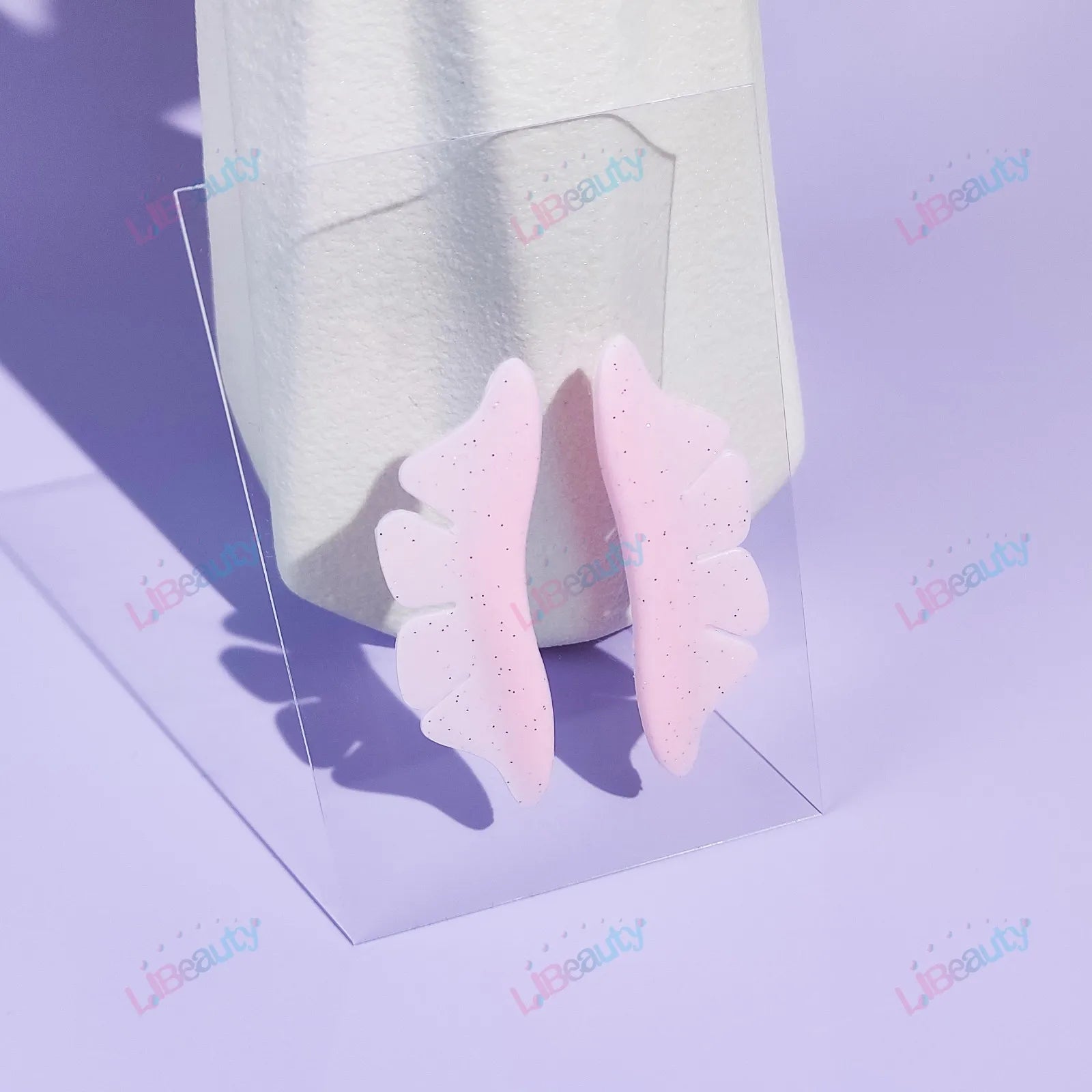 Libeauty 1 Pair Silicone Glitter Butterfly Lash Lift Shield Eyelash Perm Pads Lash Lifting 3D Eyelash Curler Accessories Tool
