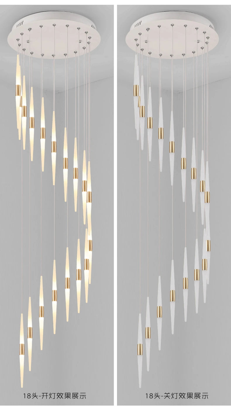 Led Pendant Lamps for Stairs Attic Living Room Bedroom Kitchen Staircase Ceiling Lighting Indoor Home Decoration Long Chandelier