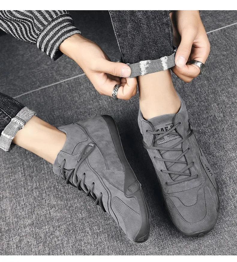 Motocross Boots 2025 Spring Man Casual Sneakers Non Slip Khaki Work Mens Shoe Short Boots Loafers Lace Up Ankle Boots for Men