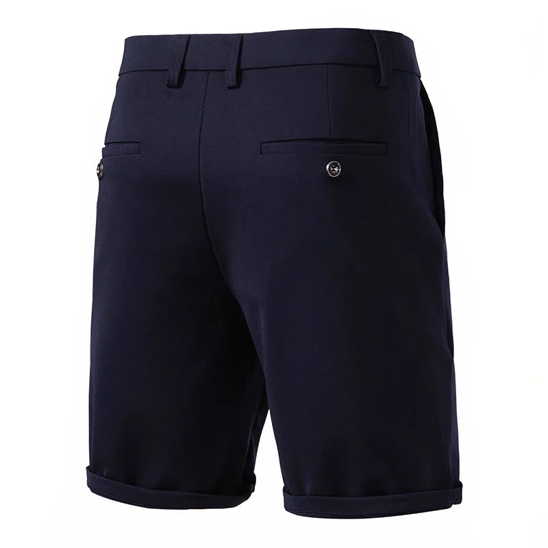 Dress Shorts Men Quick Dry Casual Bermuda Shorts Summer Ice Silk Cooling Business Zipper Fly Formal Shorts Men Work Wear Office