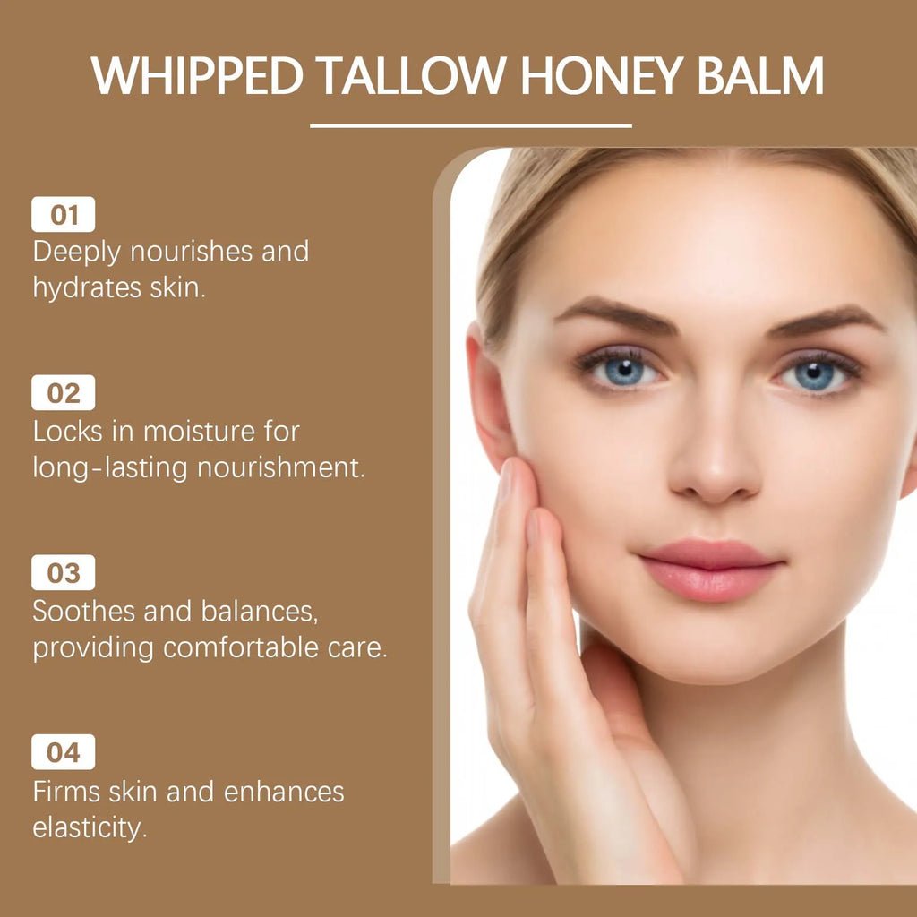 WoodSleep Tallow Honey Balm Deeply Hydrating Skin Non Sticky Smooth Lightweight Long Lasting Moisturizing Natural Body Balm 114g