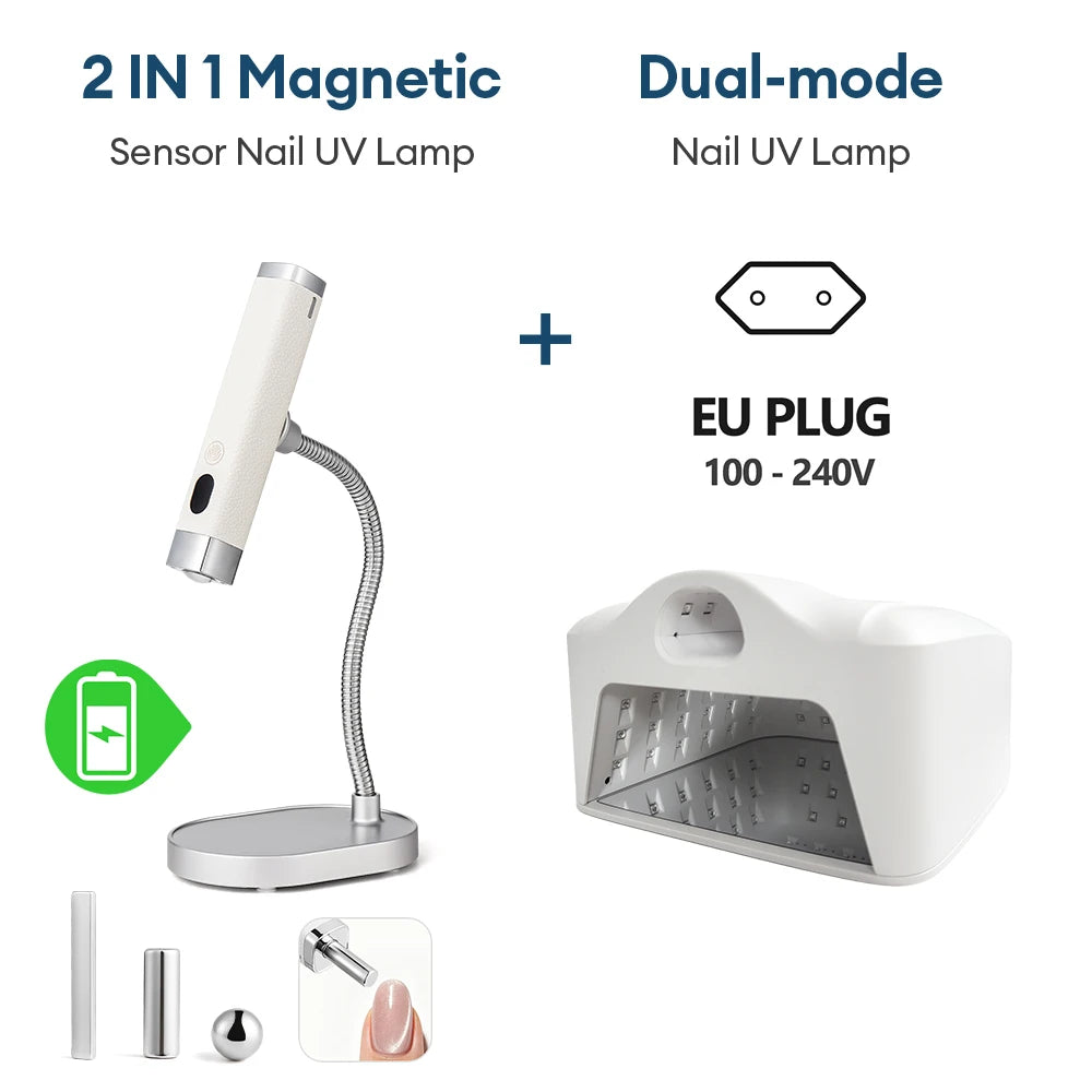 Dual Use Nail Lamp Cordless Manicure Dryer Smart Auto Sensor With Single Thumb Nail With Powerful Magnets Nail Dryer Lamp