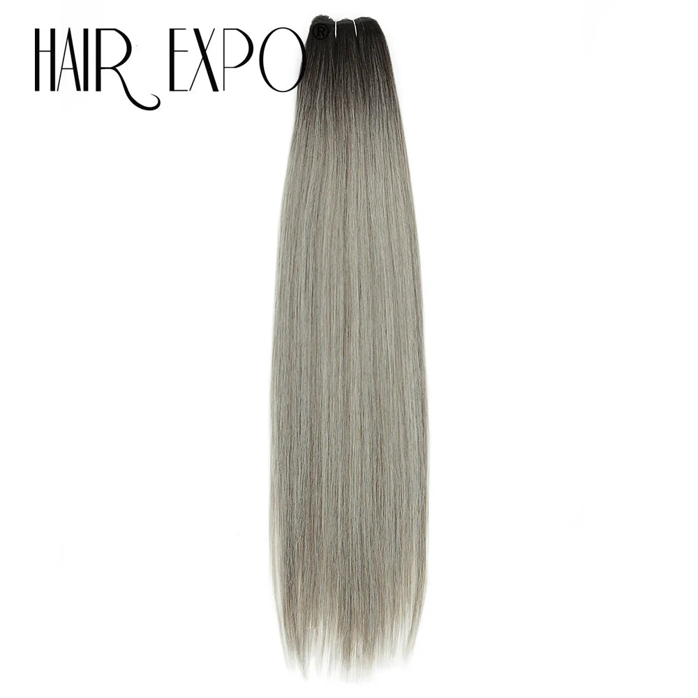 26" Bio Straight Hair Bundles Natural Soft Heat Resistant Fiber Synthetic Fiber Hair Extensions Protein Straight Hair Weave