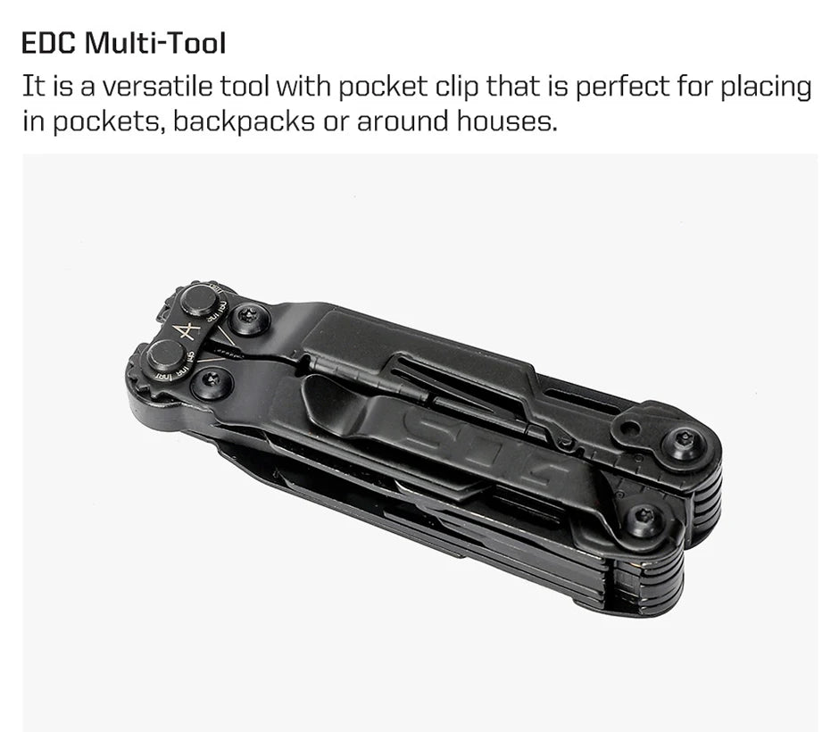 SOG 18 in 1 PowerPint Mini Multi-tool Stainless Steel Pocket EDC Multifunctional Pliers with Folding Knife Screwdrivers Scissors For Survival Fishing Hiking Cycling Travel DIY Home Emergency Repair Portable Camping Tools and