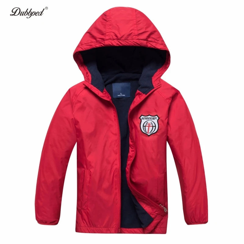 Dubbped New Fashion Spring  Autumn Jackets Rian Girls Coat Waterproof Windproof Windbreaker  Hooded Kids Clothes 3-12Y