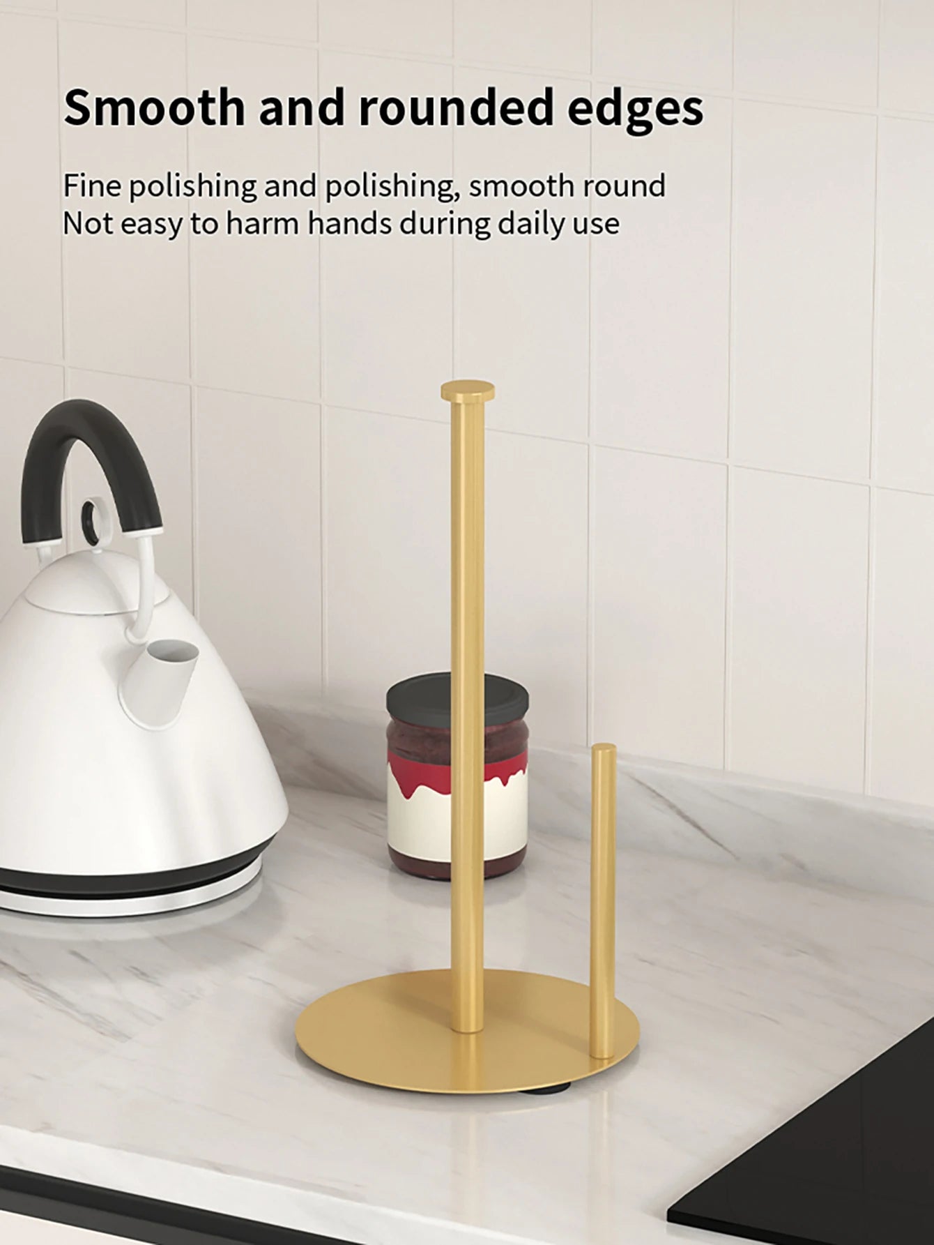 Kitchen Roll Holder with Weighted Base - Heavy-Duty Countertop Organizer, Space-Saving Design for Paper Towels, Kitchen supplies