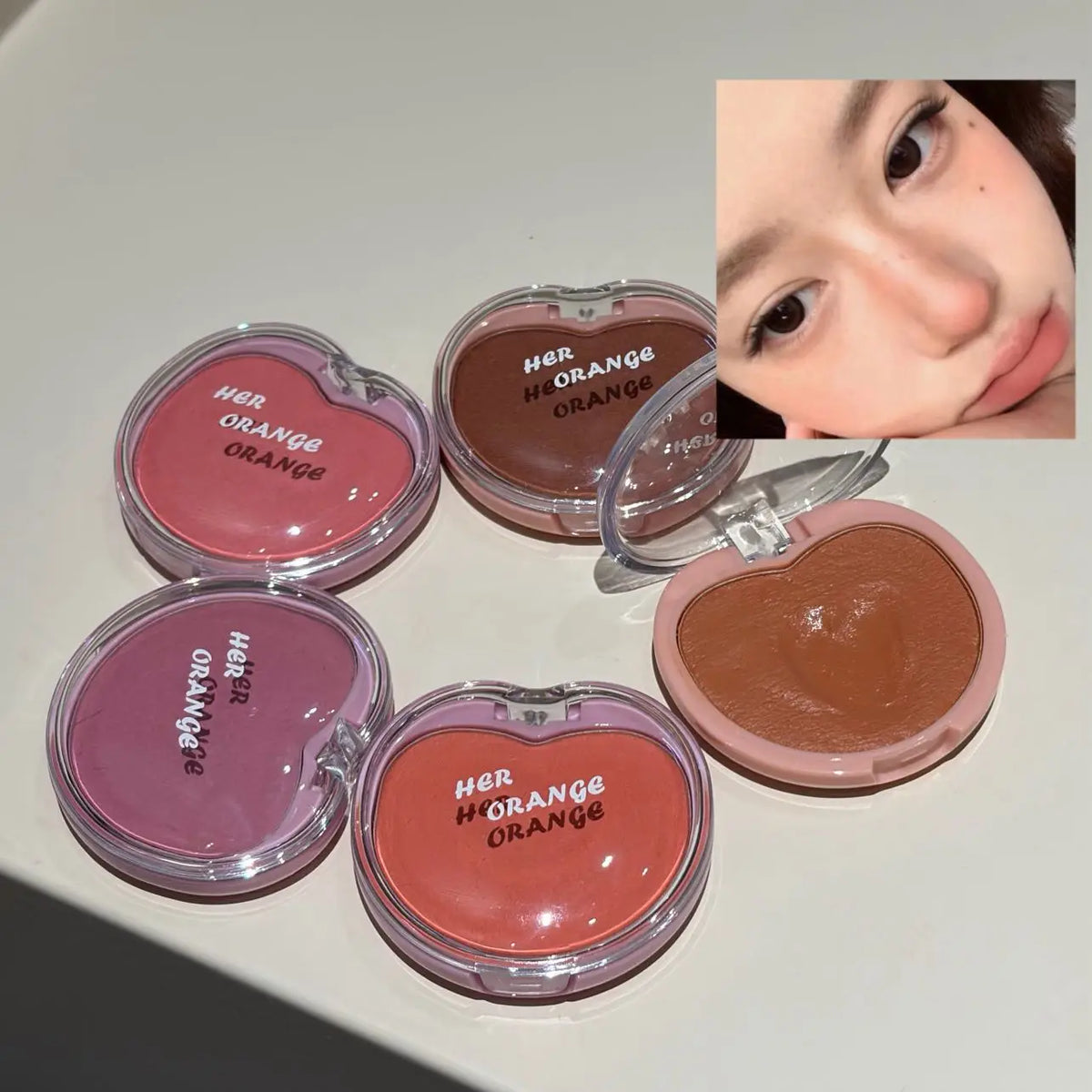 Herorange Sweet Cream Blush Balm Multi-Use Cheek Lip Eye Blush Long Wear Blendable for Beginners