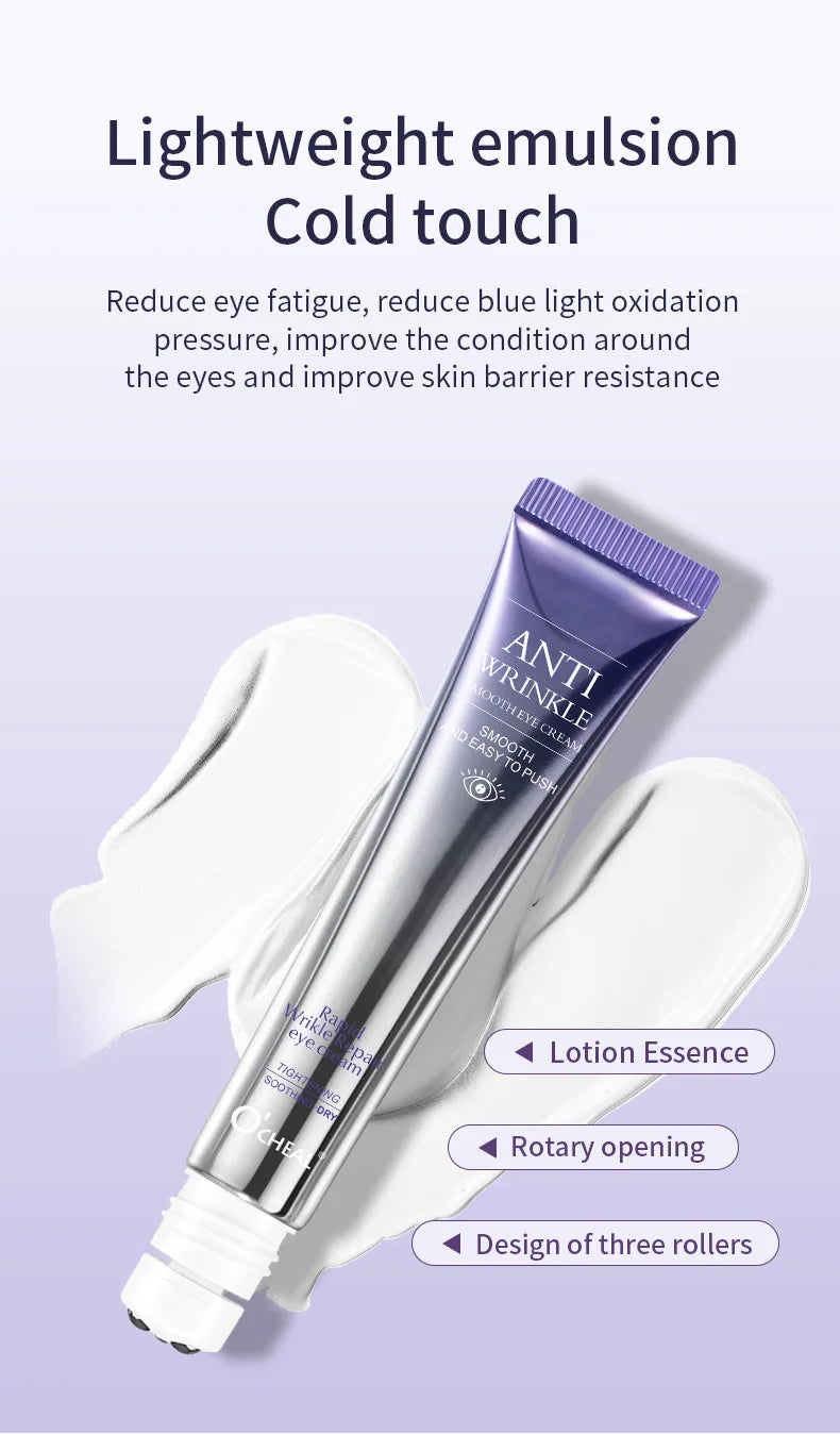 Improve Wrinkle Dark Circle Eye Cream Roller Massager Firming Moisturizing Eye Bags Hyaluronic Acid Eye Skin Care Products