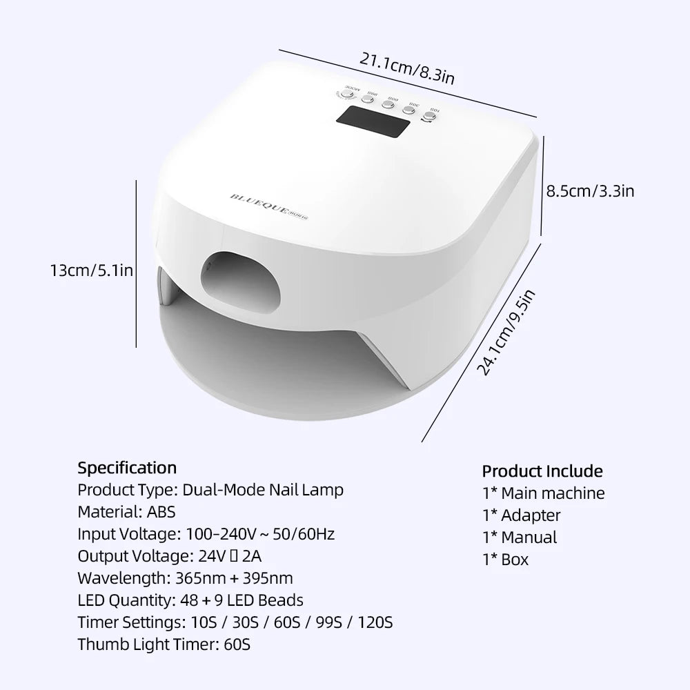 48+9 Beads Nail Dryer Thumb Full Hand Dual Lamp Single Toe Single Finger Gel Nail Curing Lamp Hand Fast Drying LED Light Dryer