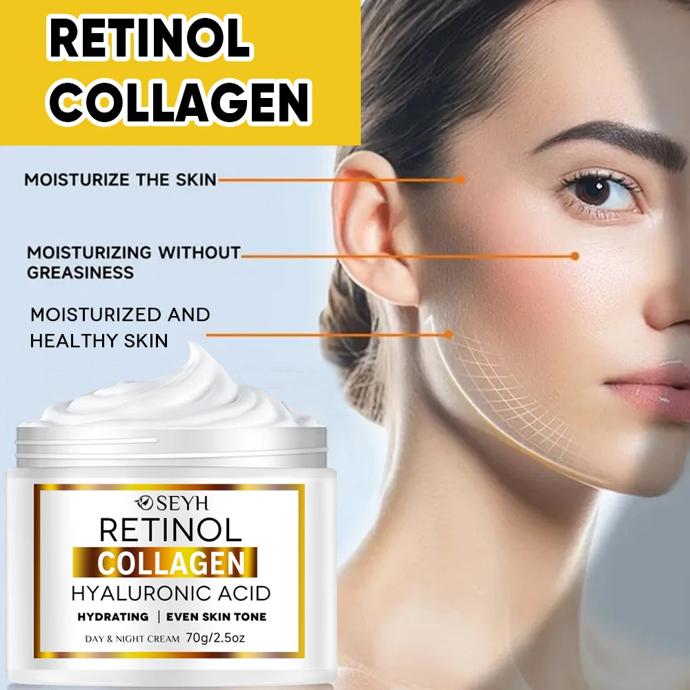 SEYH Collagen Moisturizing Face Cream Lifting & Tightening Skin Brightening Uniform Skin Tone Hyaluronic Acid Niacinamide Vitami