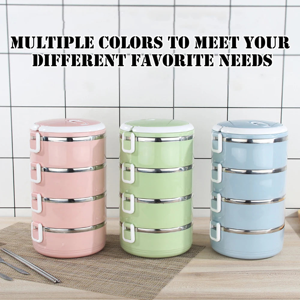 Portable Lunch Box Set Storage Warmer Lunch Container With Handle Stainless Steel Thermal Microwave Safe Salad Food Container