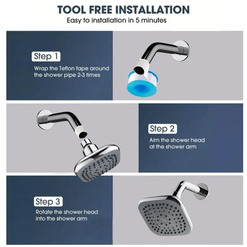 4 Inch Shower Faucet Wall Mounted Water Saving Shower Top Spray Rotatable Sprayer Rainfall Water Bathroom Hardware Accessories