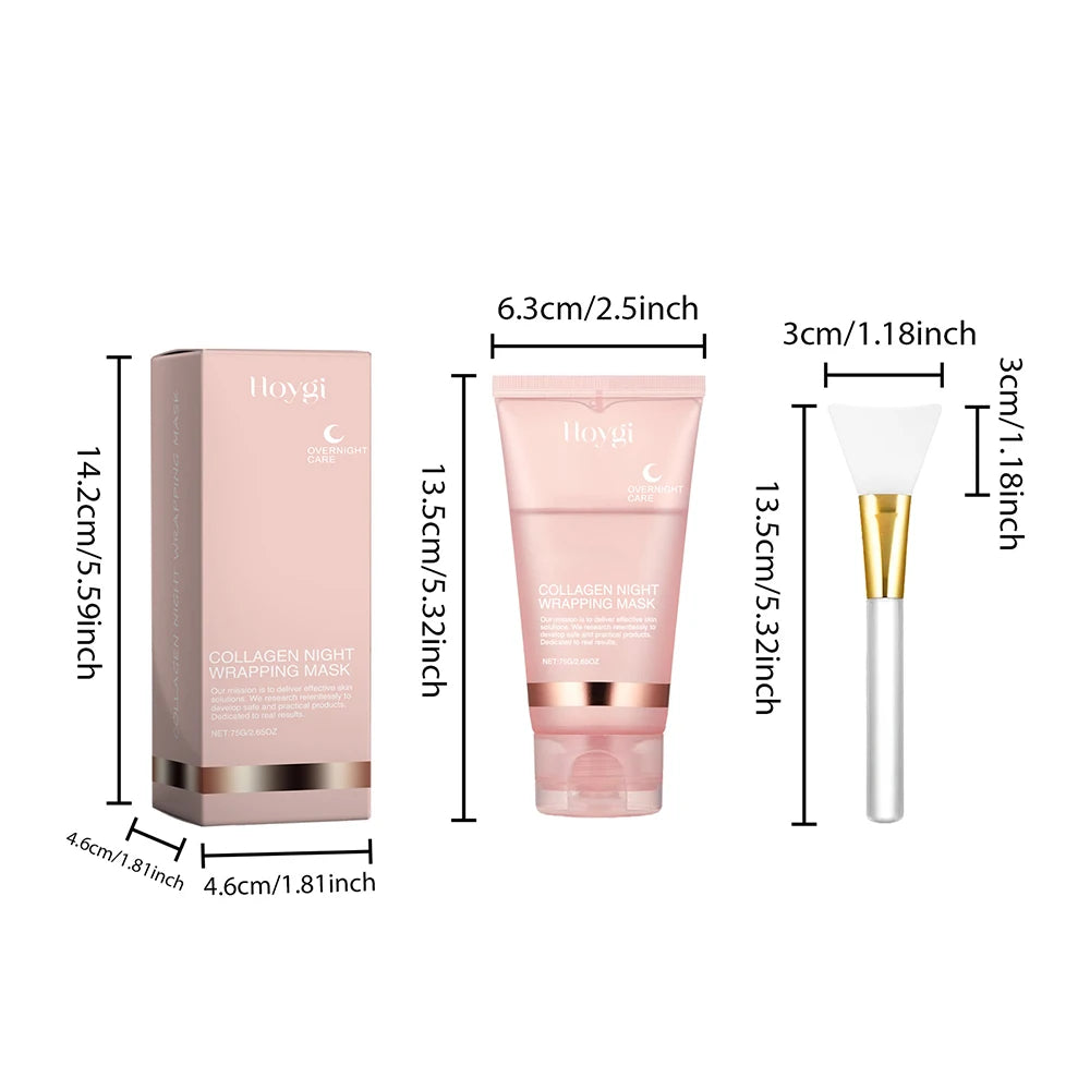 75ml Collagen Peel-off Mask, Night Wrapping Facial Mud Firming Mask Daily Face Skincare Deep Cleaning Skin-Peeling Off Covers
