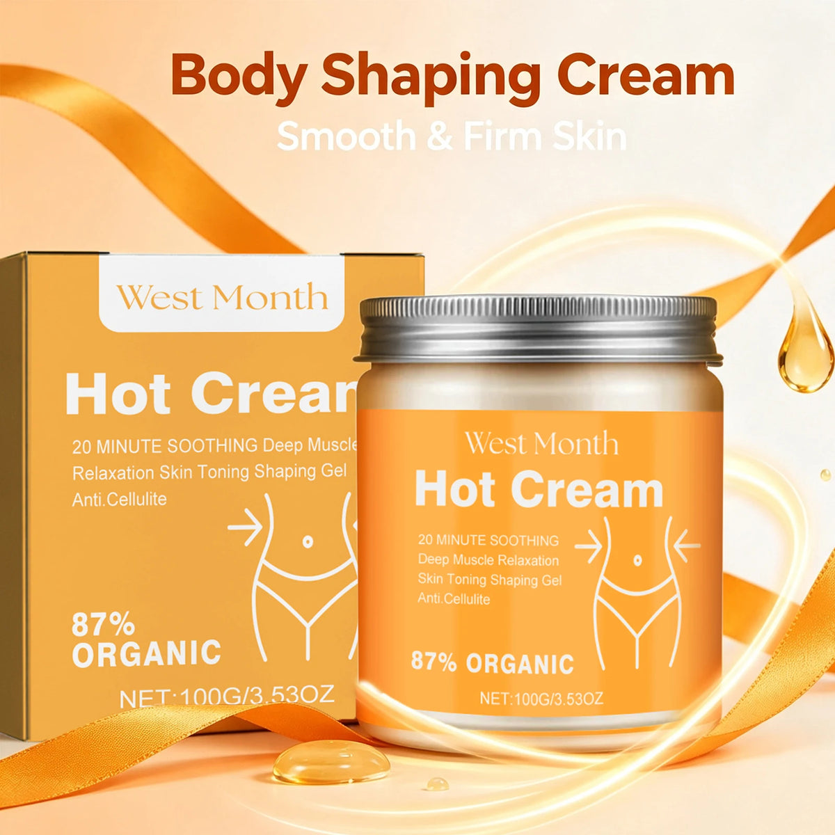 Hot Cream for Arms Legs and Belly Firming Body Sagging Skin Anti Cellulite Shaping Cream Tighten Nourish Dry Skin Massage Cream