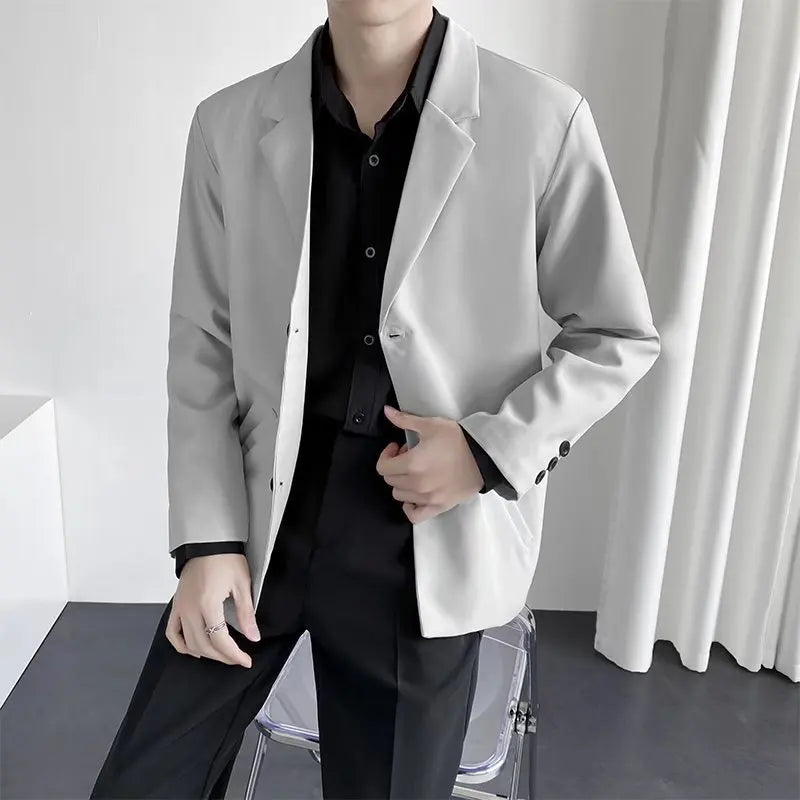 2025 men's spring and autumn casual suit jacket fashionable lightweight work office business slim fit Western style top